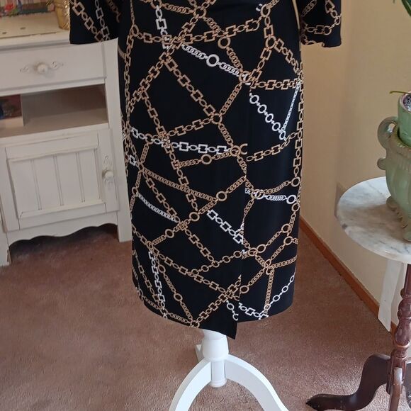 Chico's Soft Knit Dress With Chain Print. Dark Academia , Whimsigoth,  Soft Knit - Picture 3 of 11